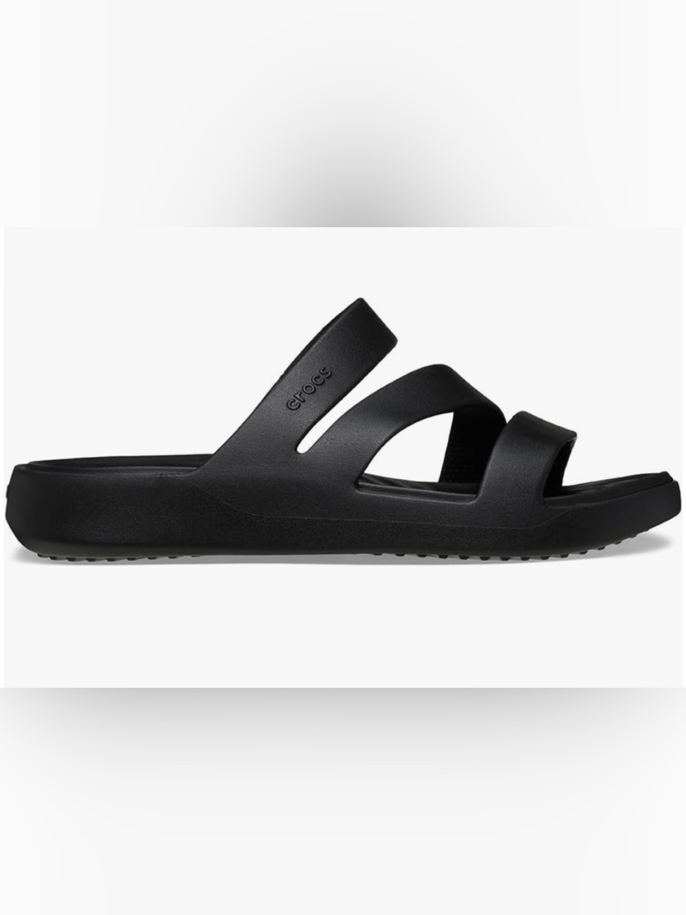 CROCS Women's Black Triple-Strap Slide Sandals - Picture 5 of 5